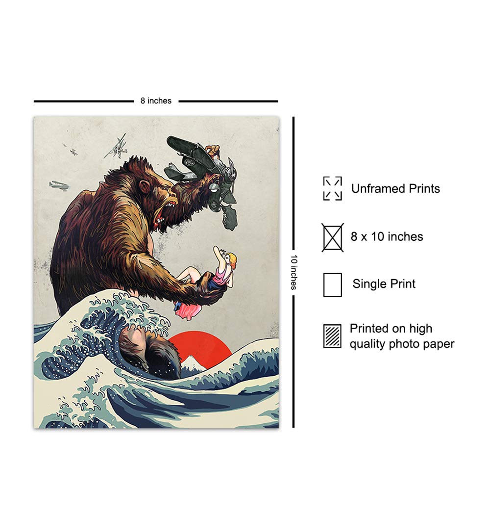 Amazon.com: King Kong Poster - Great Wave Off Kanagawa - Gift for